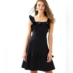 NEW Lilly Pulitzer Astoria Ruffle Sleeve Knee Length Dress in Onyx